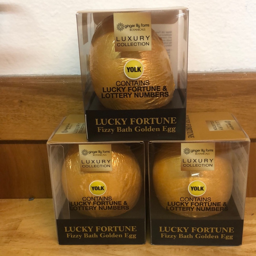 3 lucky Fortune Fizzy Bath Bomb Golden Egg Luxury Collection lucky lottery new